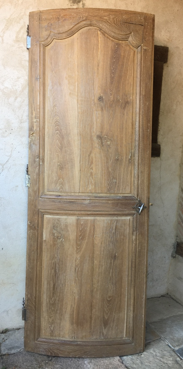 Pair Of Curved (or Curved Depending On The Side) 18th Century Oak Communication Doors -photo-3