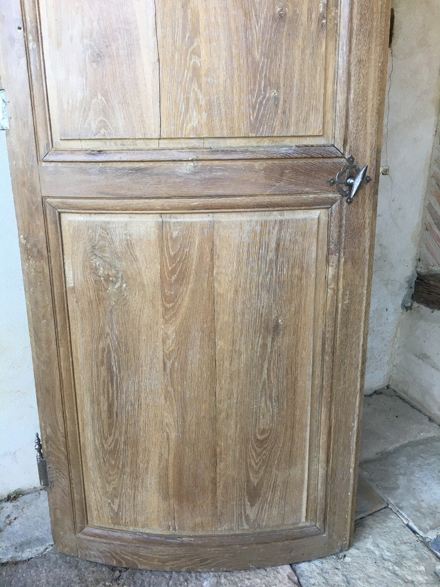 Pair Of Curved (or Curved Depending On The Side) 18th Century Oak Communication Doors -photo-1