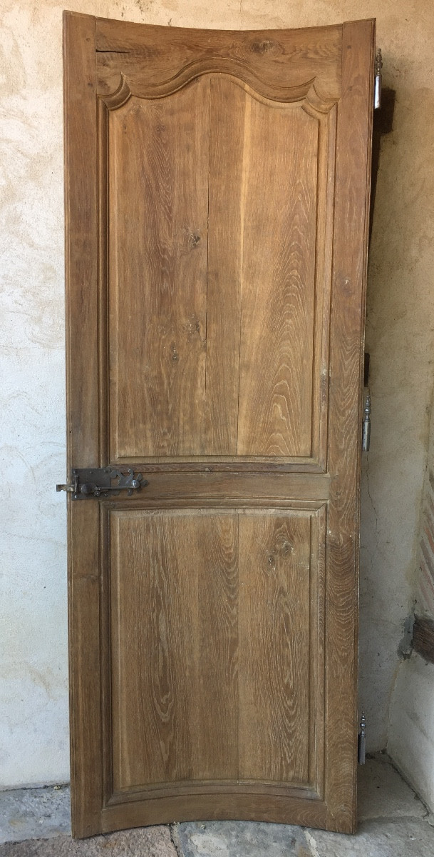 Pair Of Curved (or Curved Depending On The Side) 18th Century Oak Communication Doors -photo-2
