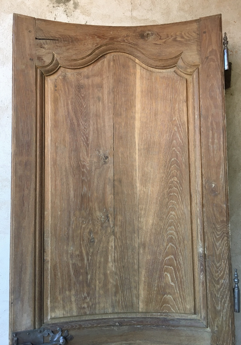 Pair Of Curved (or Curved Depending On The Side) 18th Century Oak Communication Doors -photo-3