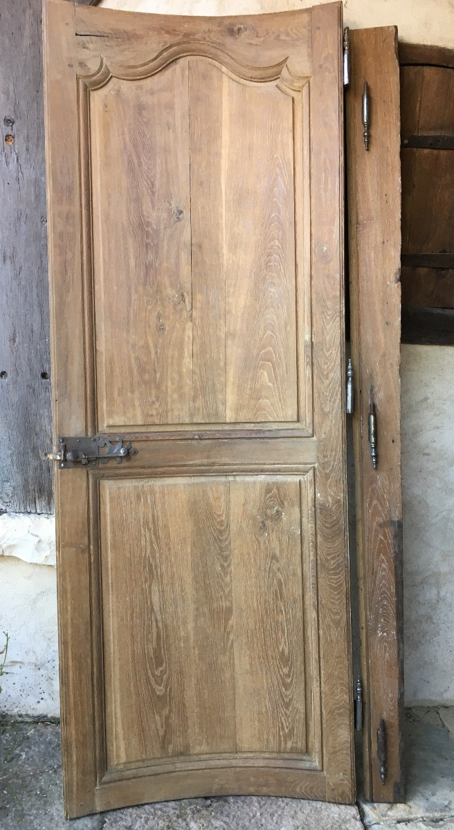Pair Of Curved (or Curved Depending On The Side) 18th Century Oak Communication Doors -photo-5