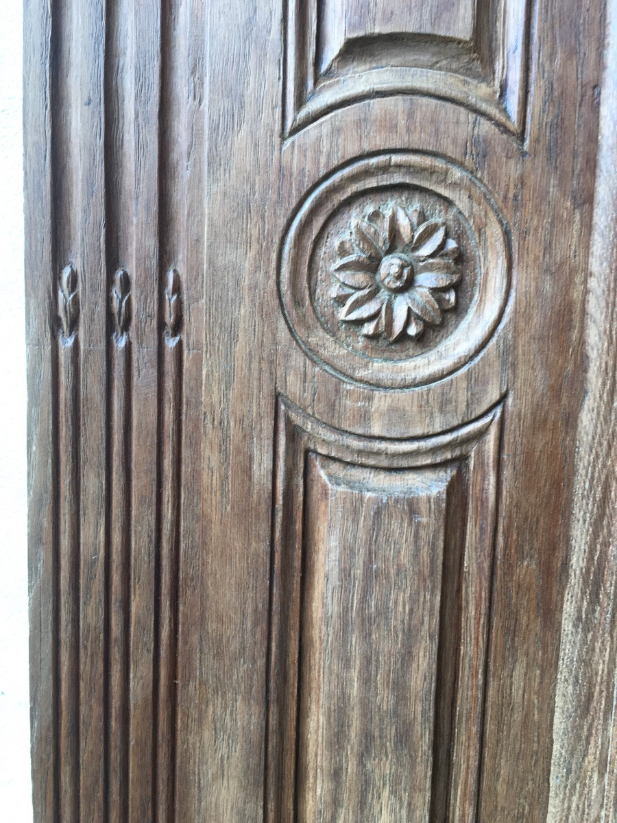Façade de placard XVIII ème, École de Salies de Béarn, en chêne et châtaignier -photo-4