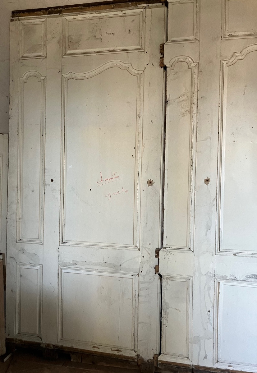 18th Century Woodwork, Painted, In Fir, With 2 Doors -photo-3