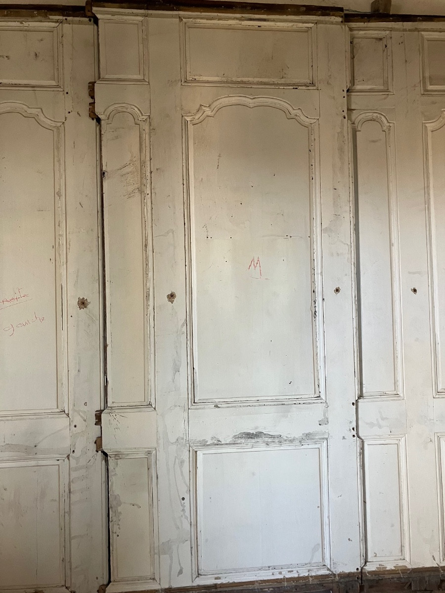 18th Century Woodwork, Painted, In Fir, With 2 Doors -photo-4