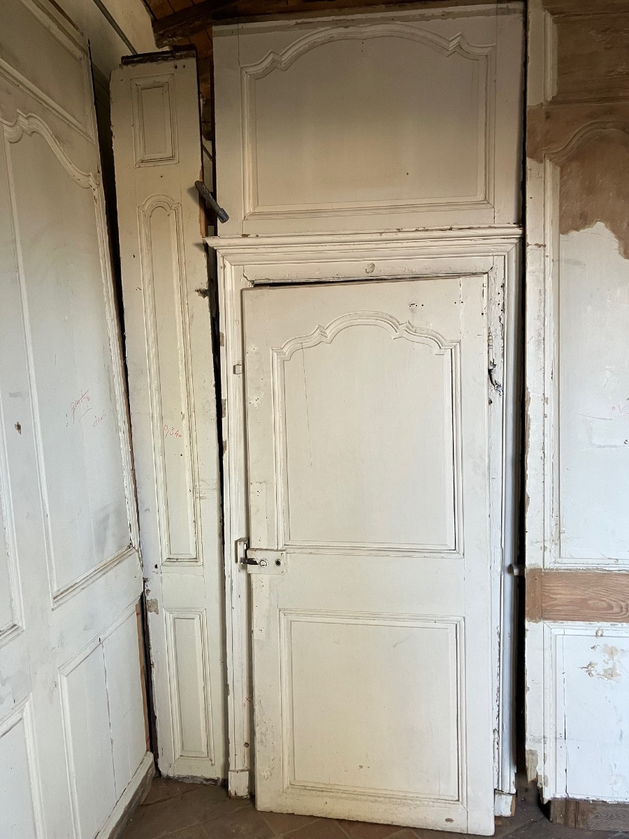 18th Century Woodwork, Painted, In Fir, With 2 Doors -photo-2