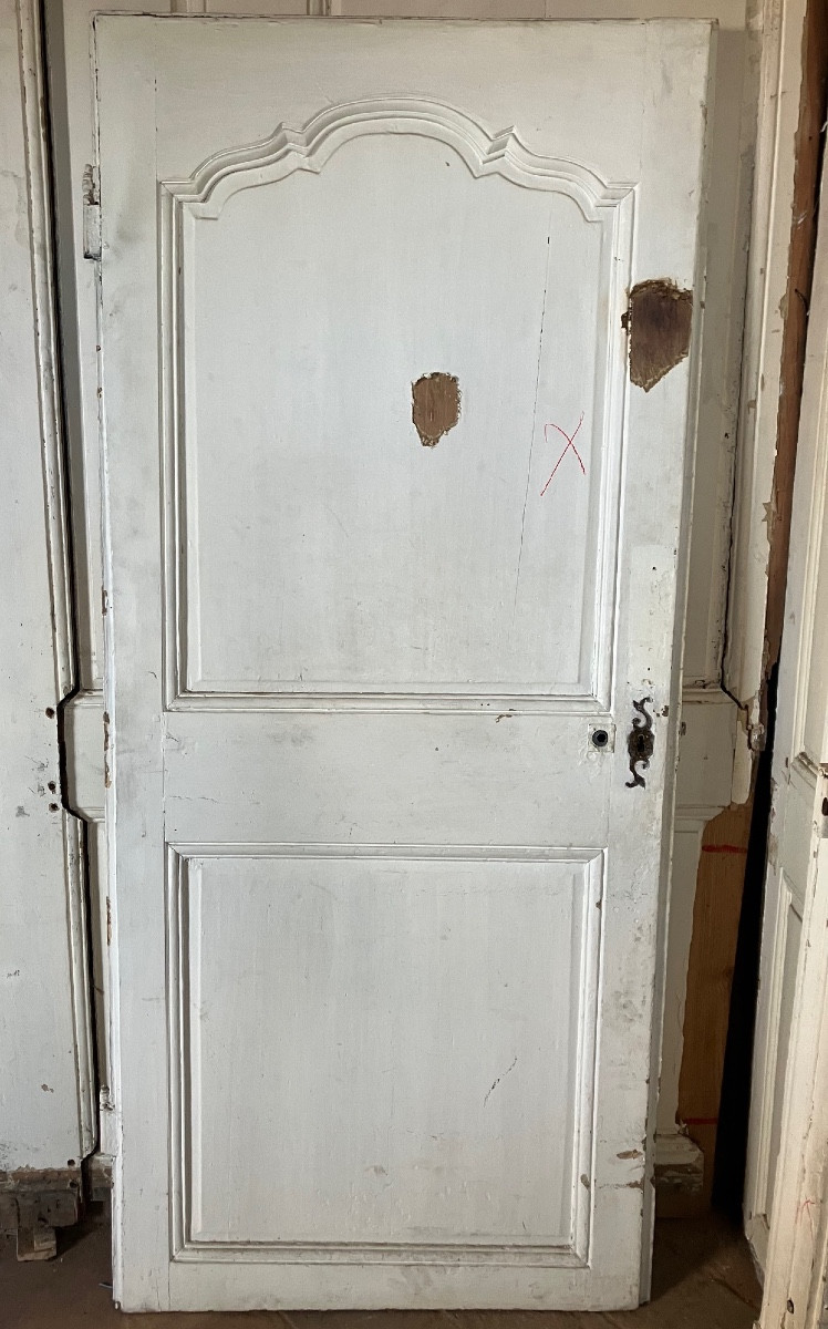 18th Century Woodwork, Painted, In Fir, With 2 Doors -photo-3