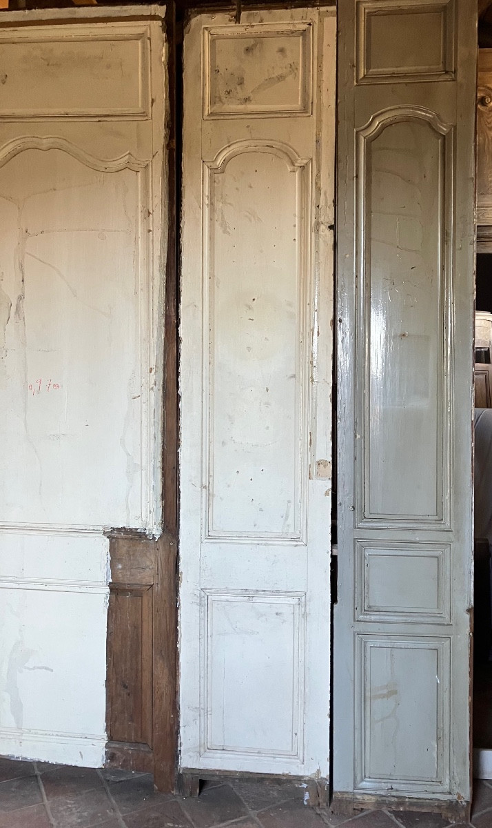 18th Century Woodwork, Painted, In Fir, With 2 Doors -photo-5