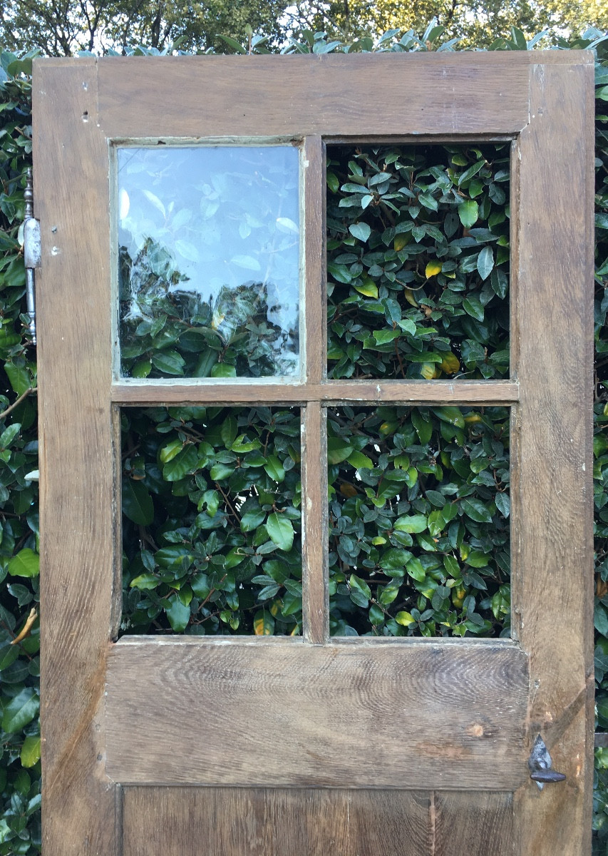 Porte vitrée en chêne XVIII ème -photo-2