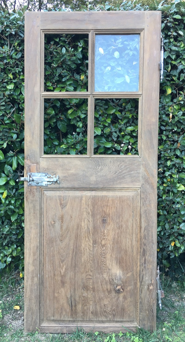 Porte vitrée en chêne XVIII ème 