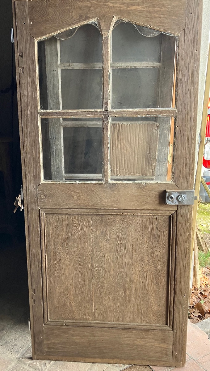 Porte vitrée en chêne XVIII ème -photo-2