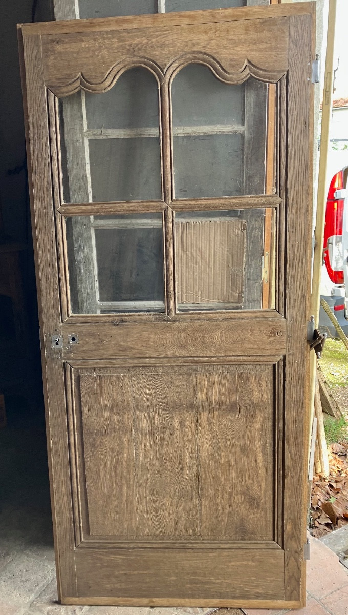 Porte vitrée en chêne XVIII ème 