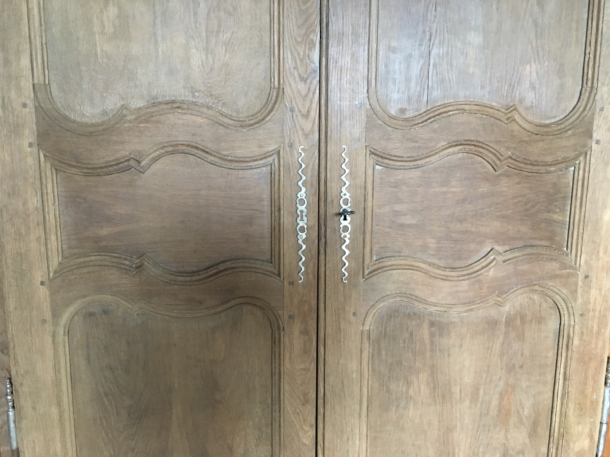 Façade de placard de boiserie en chêne XVIII ème -photo-3