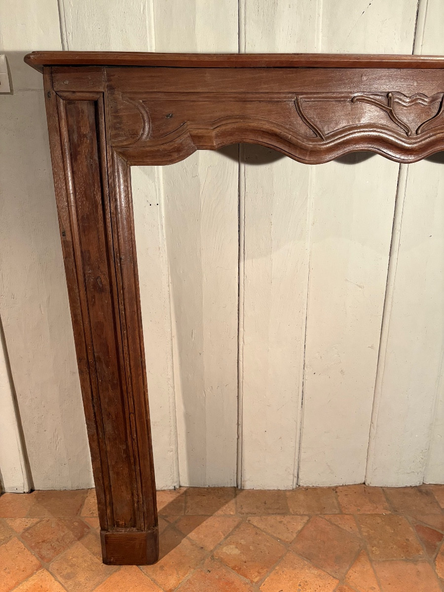 Cheminée en cerisier XIX ème -photo-2