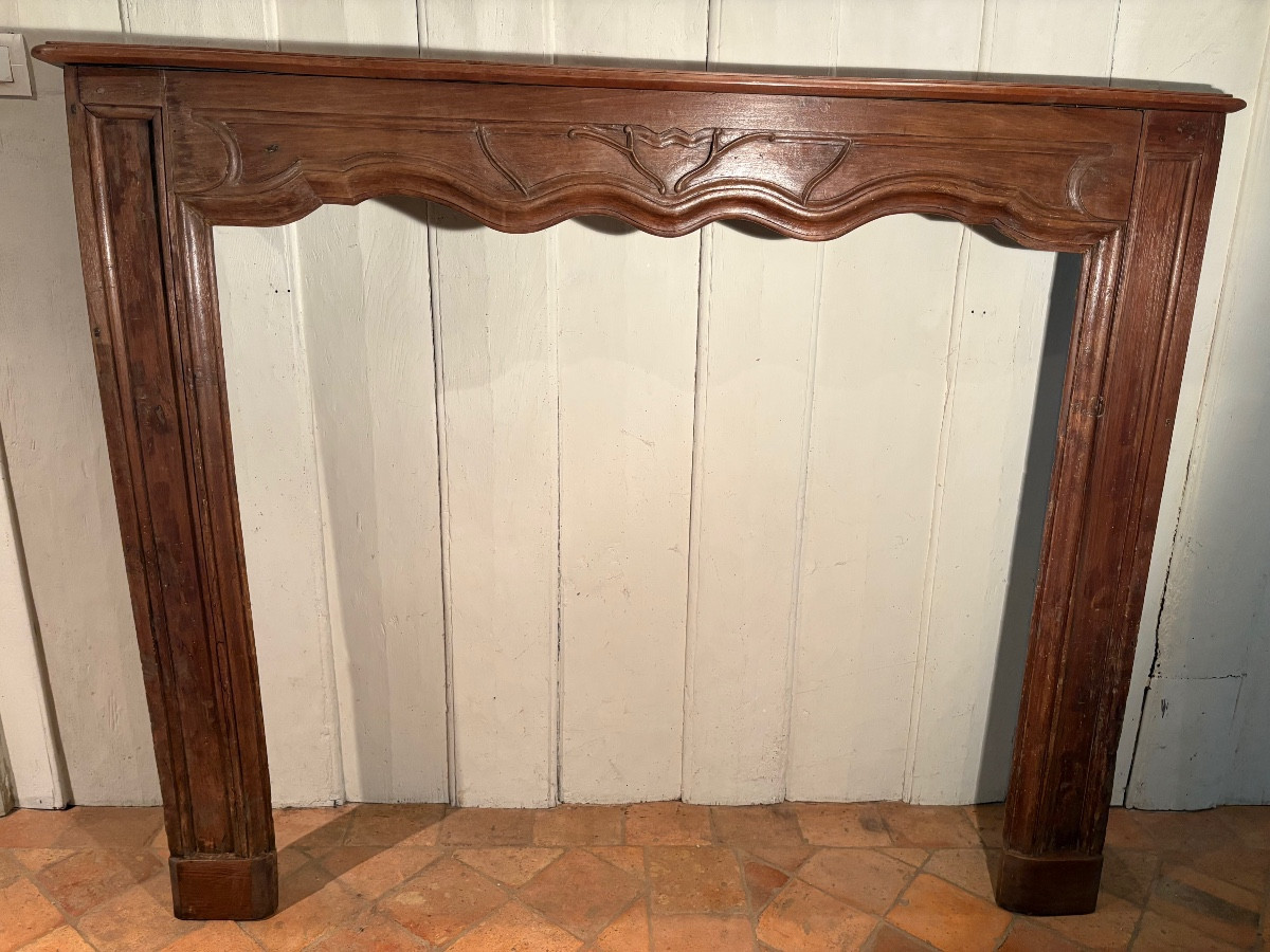 Cheminée en cerisier XIX ème 