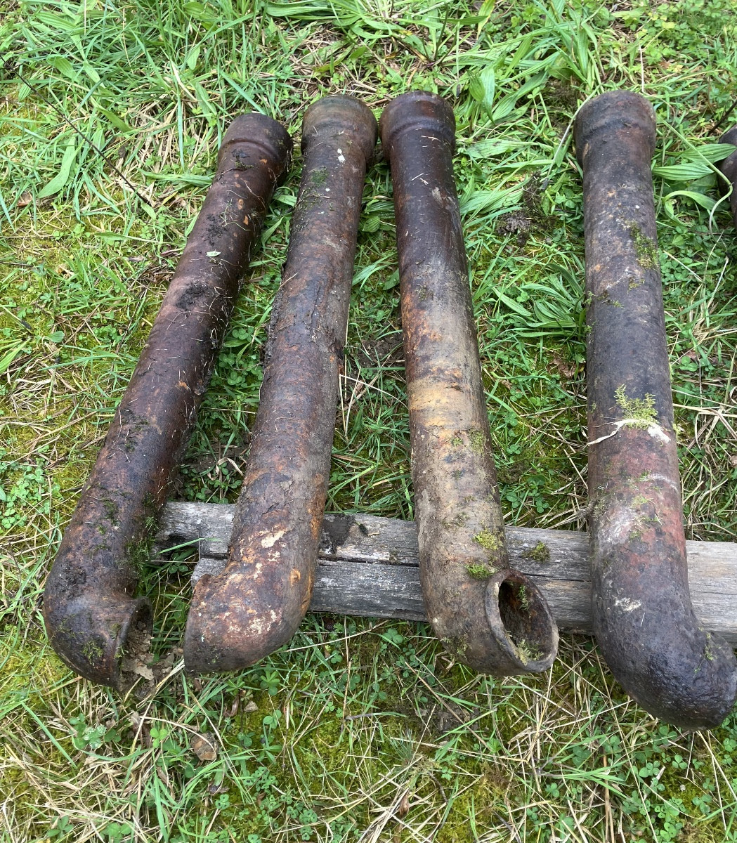 7 Cast Iron Rainwater Downpipes, 19th Century -photo-3