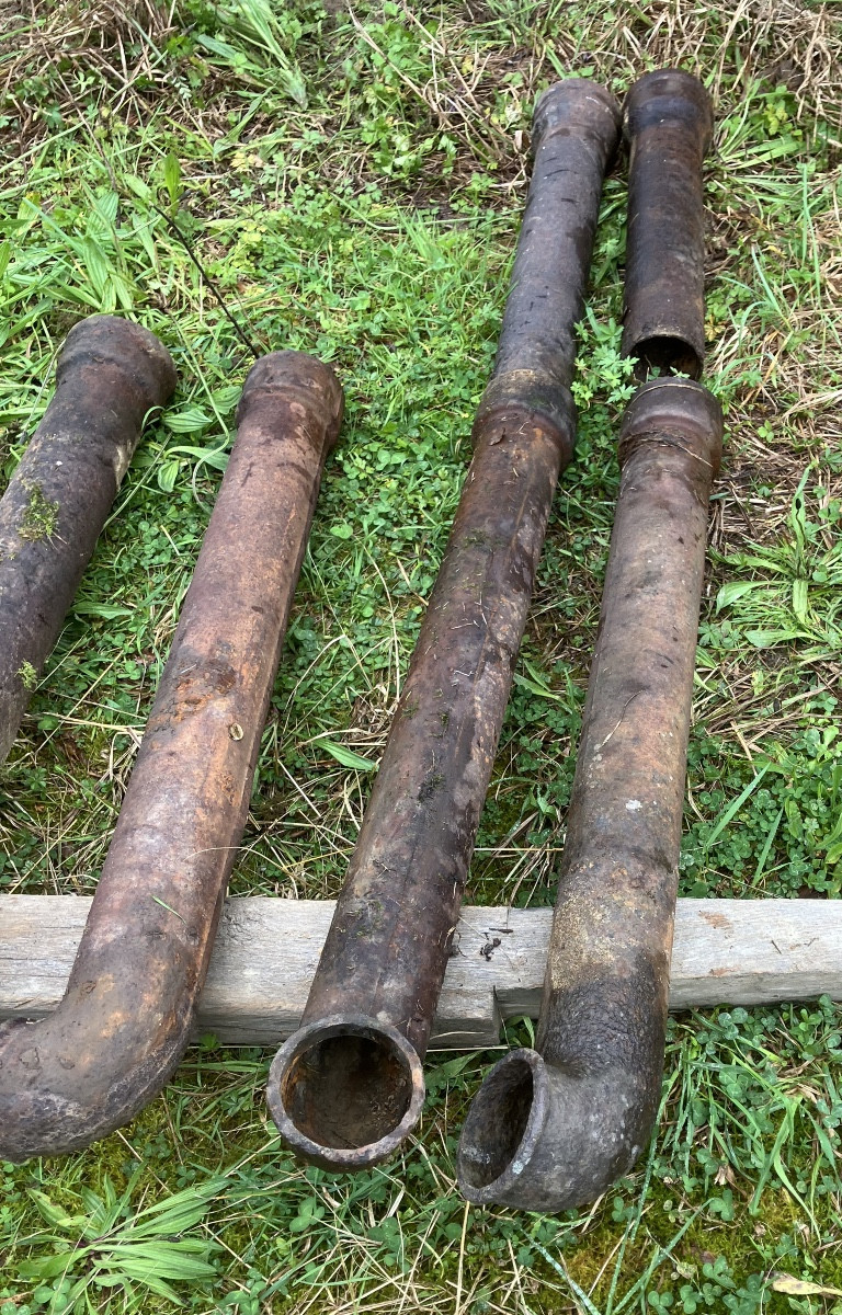 7 Cast Iron Rainwater Downpipes, 19th Century -photo-4