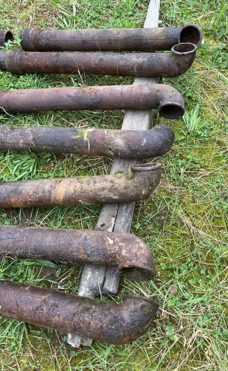 7 Cast Iron Rainwater Downpipes, 19th Century 