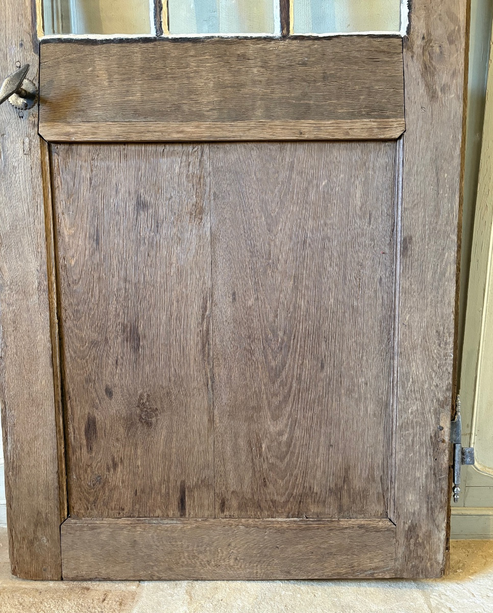Petite porte vitrée en chêne XVIII ème -photo-4