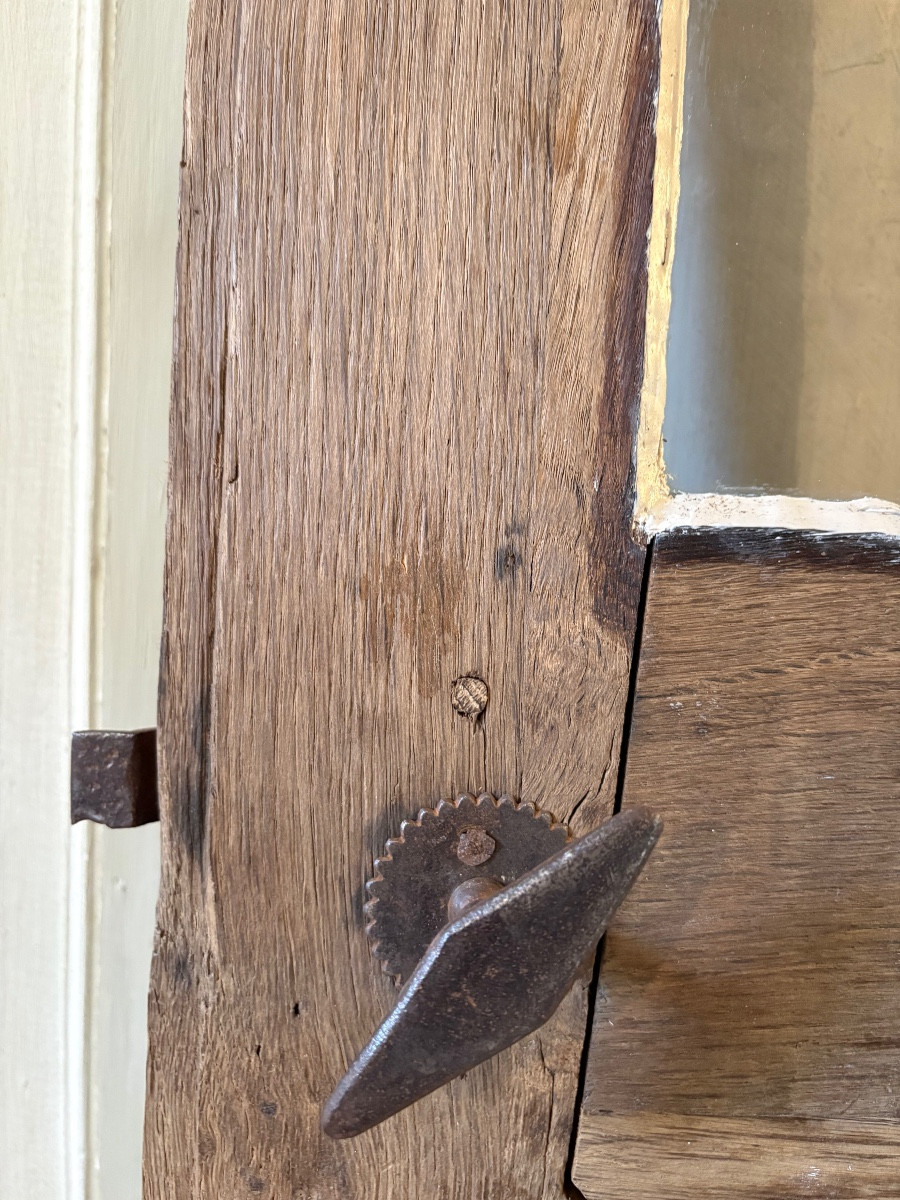 Petite porte vitrée en chêne XVIII ème -photo-5