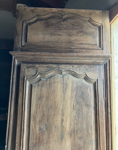 Oak Communication Door With Frame And Overmantel, 18th Century-photo-2