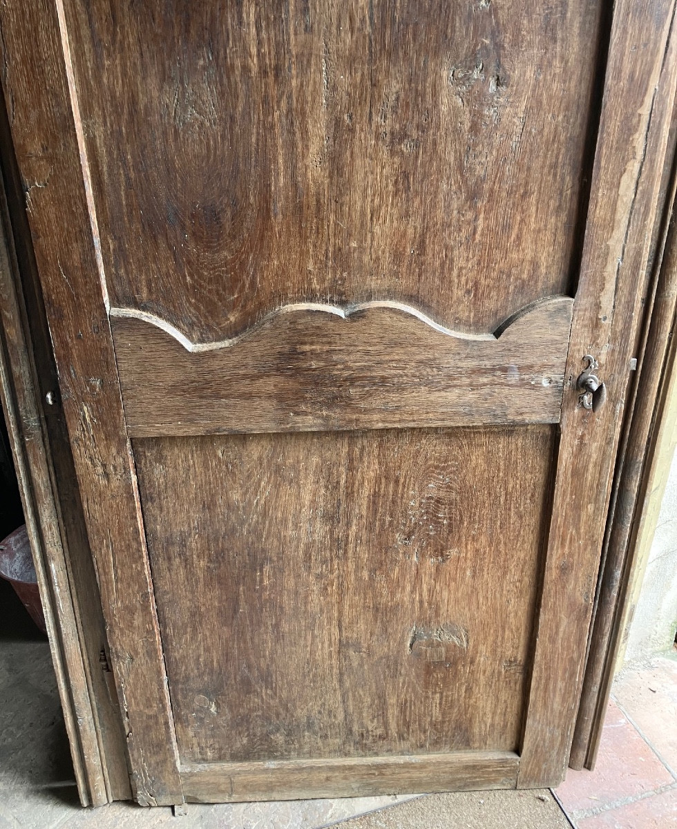 Oak Communication Door With Frame And Overmantel, 18th Century-photo-3