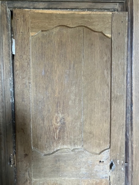 Oak Communication Door With Frame And Overmantel Framed By 2 18th Century Panels-photo-5