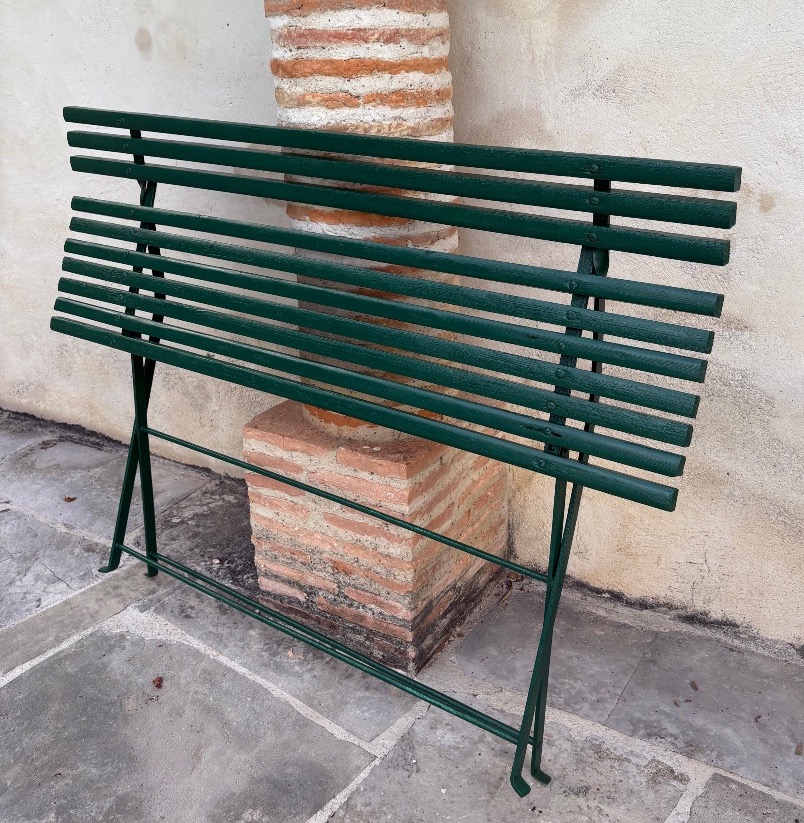 2 Iron And Wood Folding Benches 19th Century-photo-6