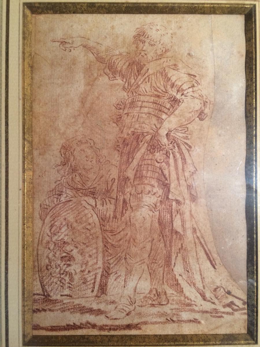 Dessin à La Sanguine, Ecole Allemande XVI ème-photo-4