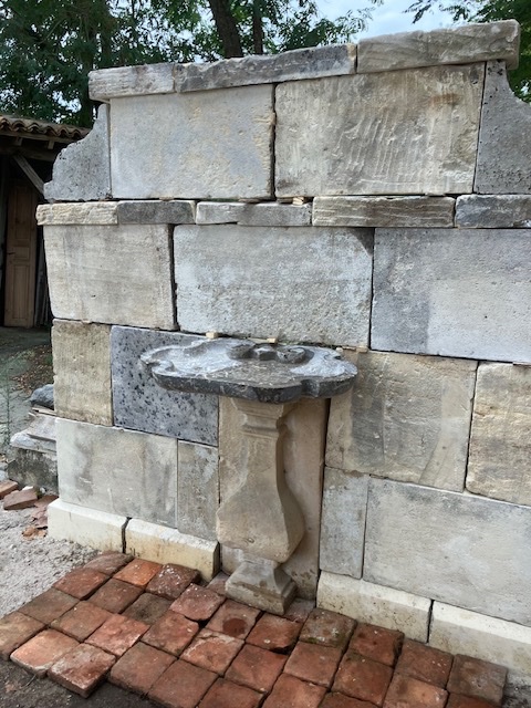 Stone Fountain With A Marble Basin And A Lead Spout To Be Fitted As A Spout-photo-3