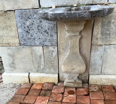 Stone Fountain With A Marble Basin And A Lead Spout To Be Fitted As A Spout-photo-4