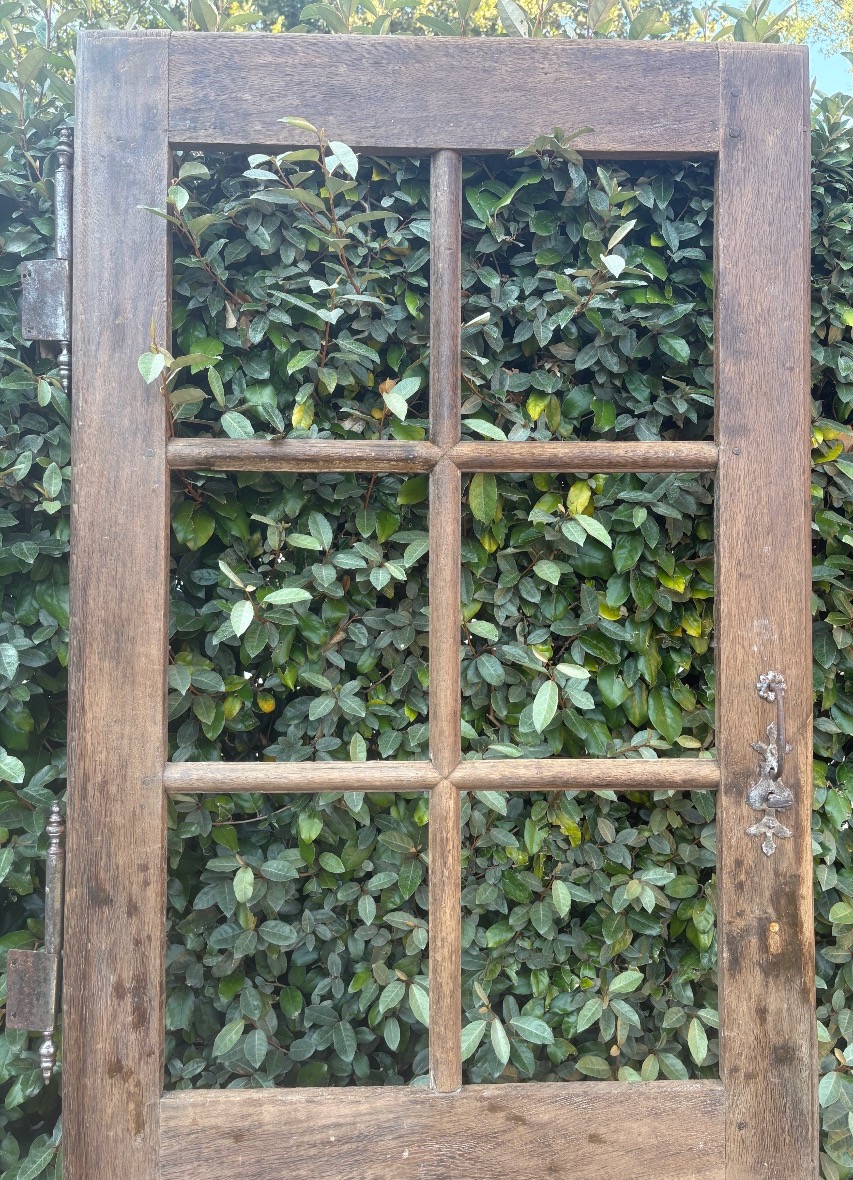 Porte vitrée ( sans les vitres ) en chêne XVIII ème -photo-2
