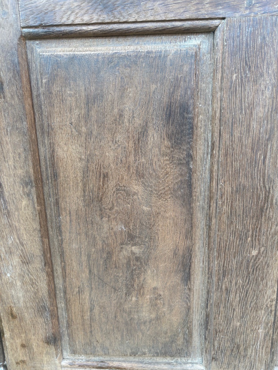 Porte vitrée ( sans les vitres ) en chêne XVIII ème -photo-4