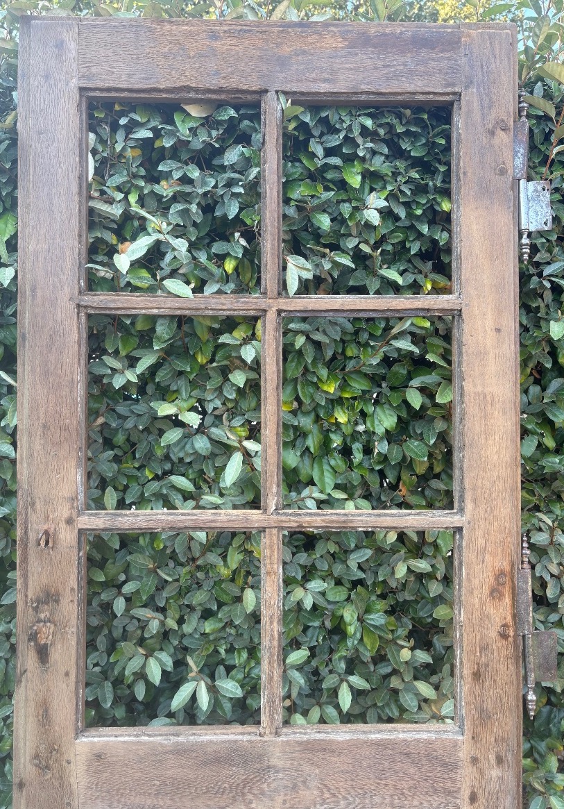 Porte vitrée ( sans les vitres ) en chêne XVIII ème -photo-3