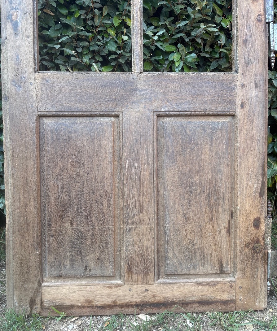Porte vitrée ( sans les vitres ) en chêne XVIII ème -photo-4