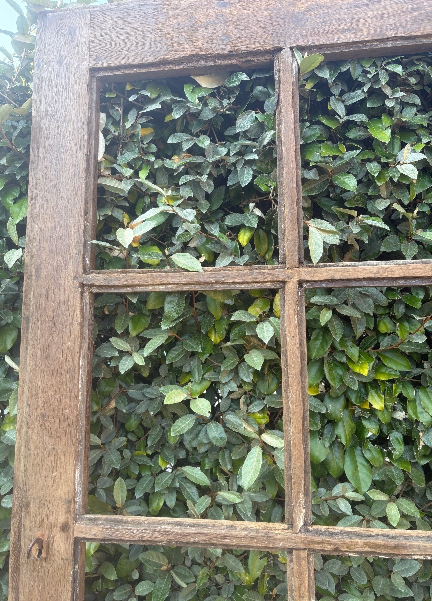 Porte vitrée ( sans les vitres ) en chêne XVIII ème -photo-5