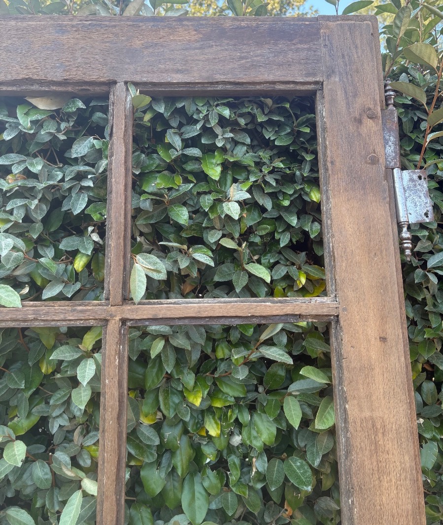 Porte vitrée ( sans les vitres ) en chêne XVIII ème -photo-6