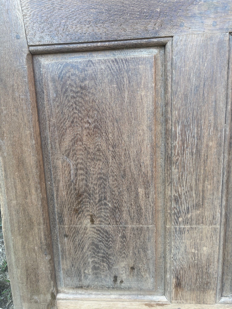 Porte vitrée ( sans les vitres ) en chêne XVIII ème -photo-7