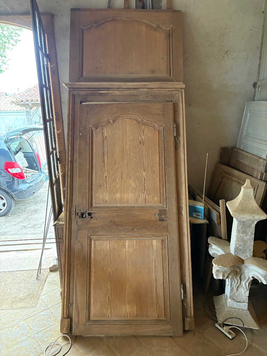 18th-century Pine Paneling, Stripped, With 2 Doors-photo-7