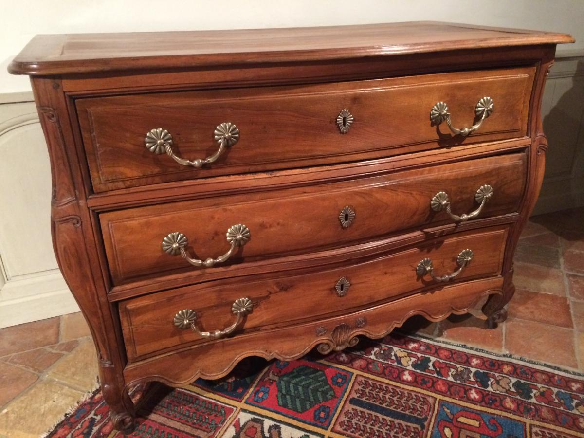 Louis XV Chest Tomb Of Time XVIII In Walnut-photo-2