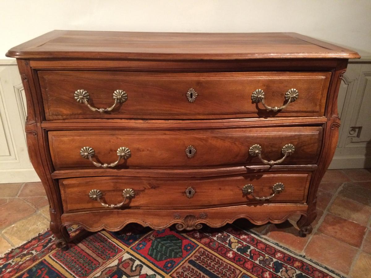 Louis XV Chest Tomb Of Time XVIII In Walnut-photo-4