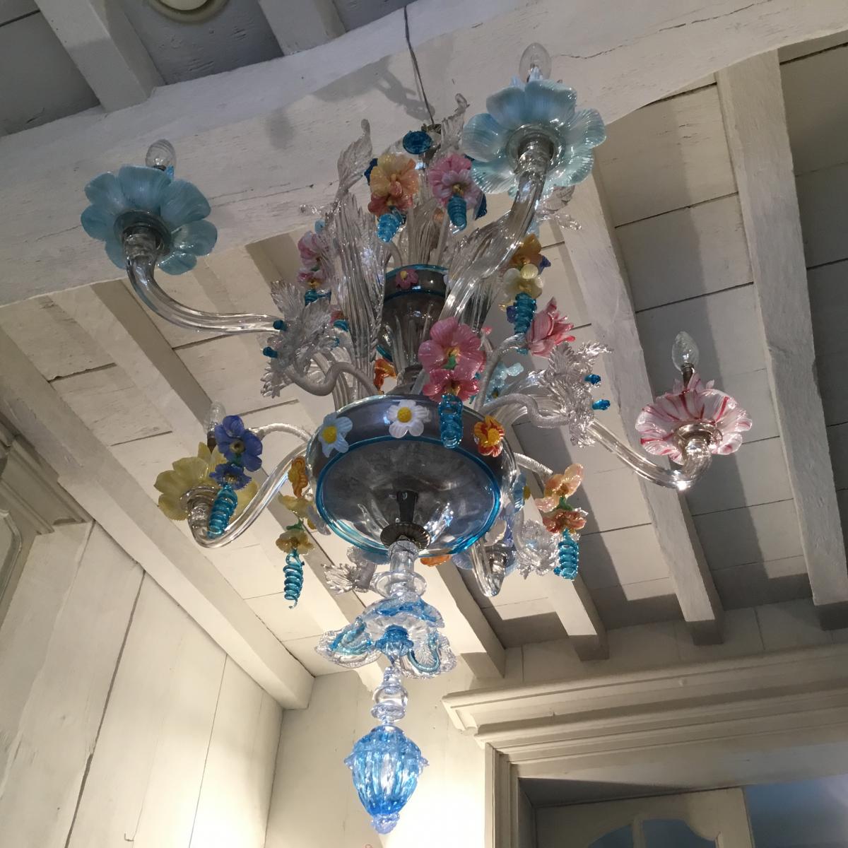 Murano Chandelier, From The Compagnia Venezia Murano, Late Nineteenth-photo-4