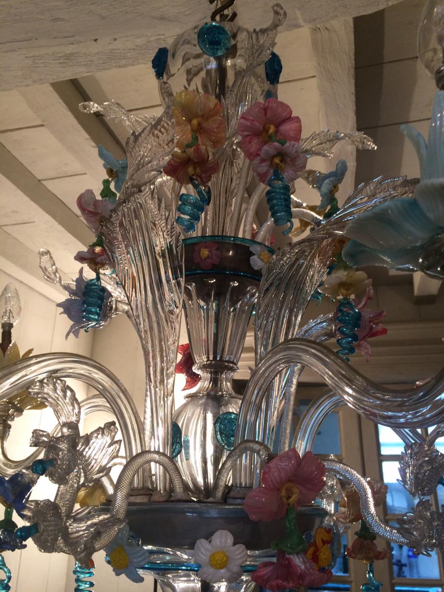 Murano Chandelier, From The Compagnia Venezia Murano, Late Nineteenth-photo-3