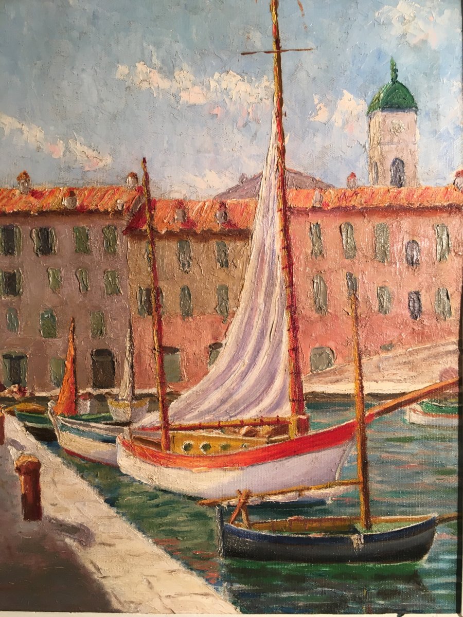 C.gillet XIX-xx Th Sailboats At The Quay