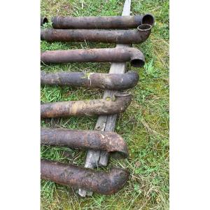 7 Cast Iron Rainwater Downpipes, 19th Century 