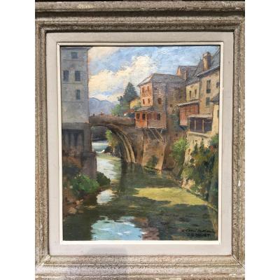 Jg Druet (xx) The Notre Dame Bridge In Oloron Sainte Marie