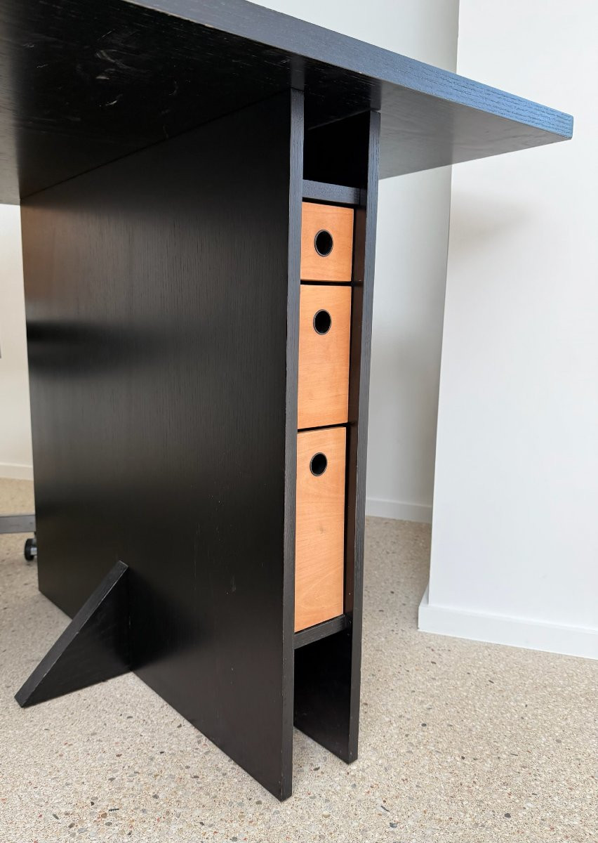 Gianfranco Frattini (1926 - 2004) Flat Desk "proust"-photo-3