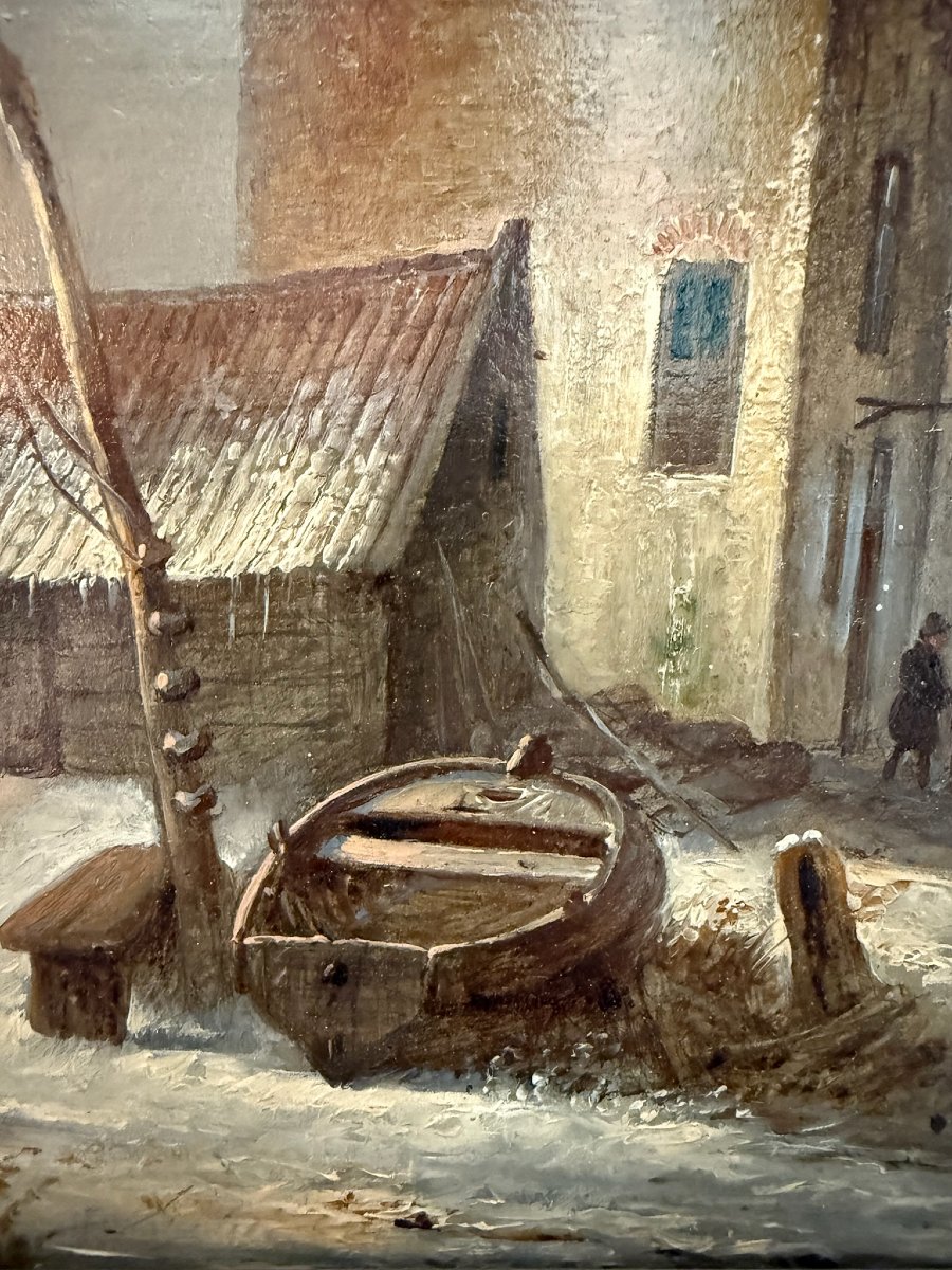 Andreas Schelfhout (1787 - 1870) Dutch Winter Landscape-photo-4