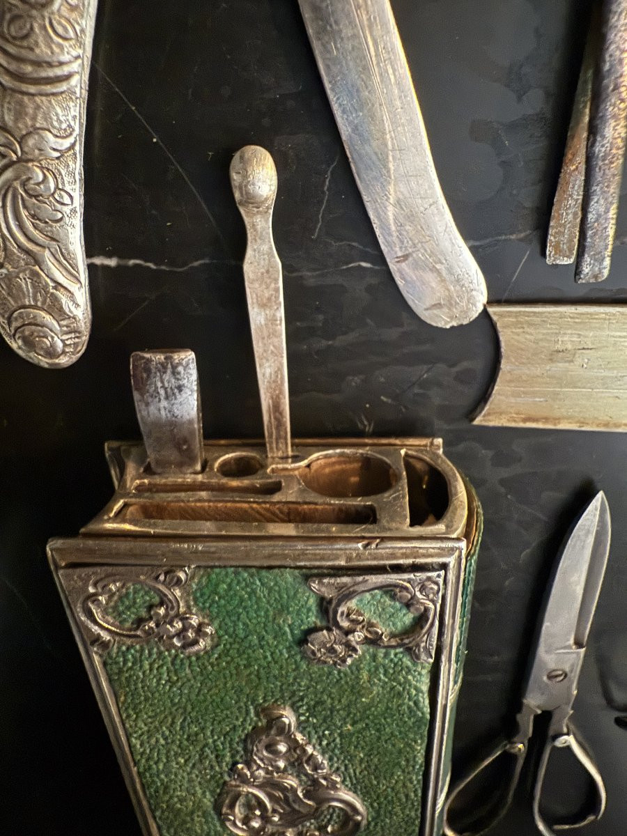 Etuis en galuchat et argent en forme de livre XVIIIe siècle-photo-1