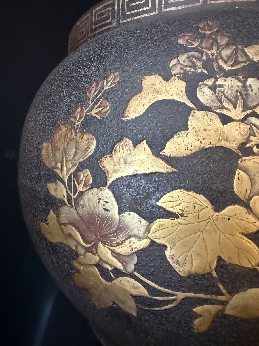 Cast Iron And Lacquered Japanese Planter, Mejii Period-photo-4