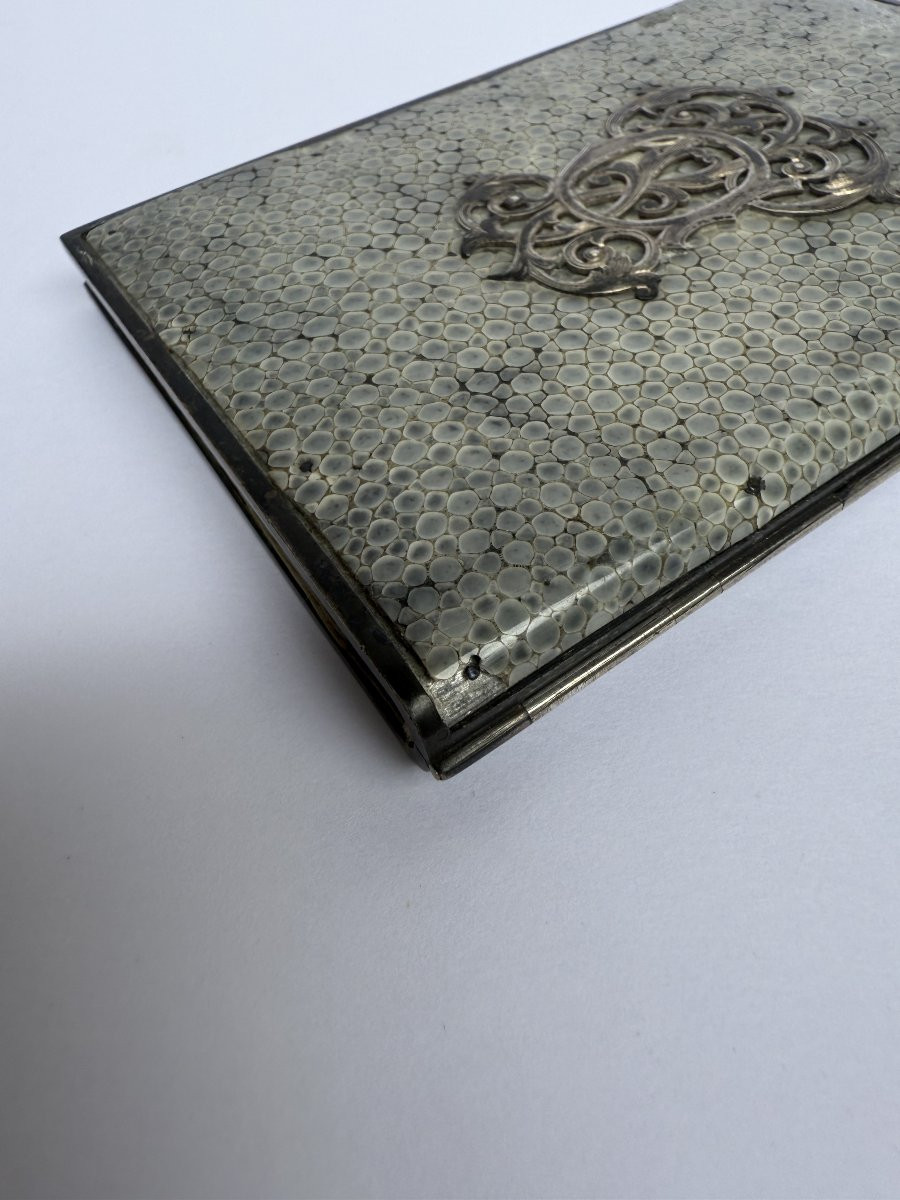 Shagreen And Silver Dance Card - 19th Century-photo-2
